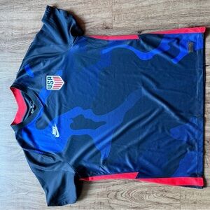 Nike USA Soccer Camo Pattern Dri-Fit Jersey XL — Navy/Blue/Red